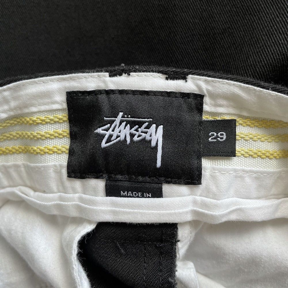 STUSSY Womens Black Flat Front Cropped Pants Wide-Leg Sz 29 - Picture 5 of 7